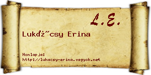 Lukácsy Erina névjegykártya